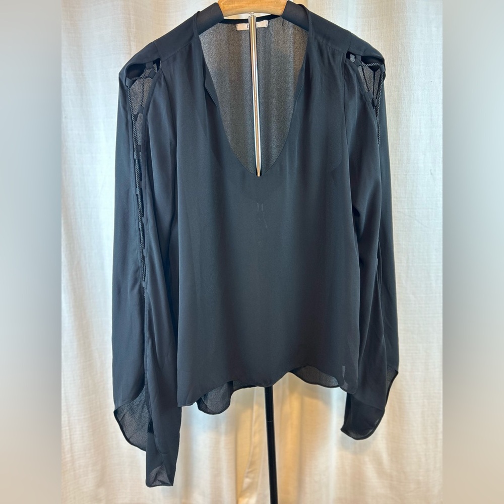 Bar III‎ Chic Black V-Neck Blouse